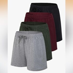 Women's Real Essentials Athletic Shorts - Black, Green, Burgundy, Gray